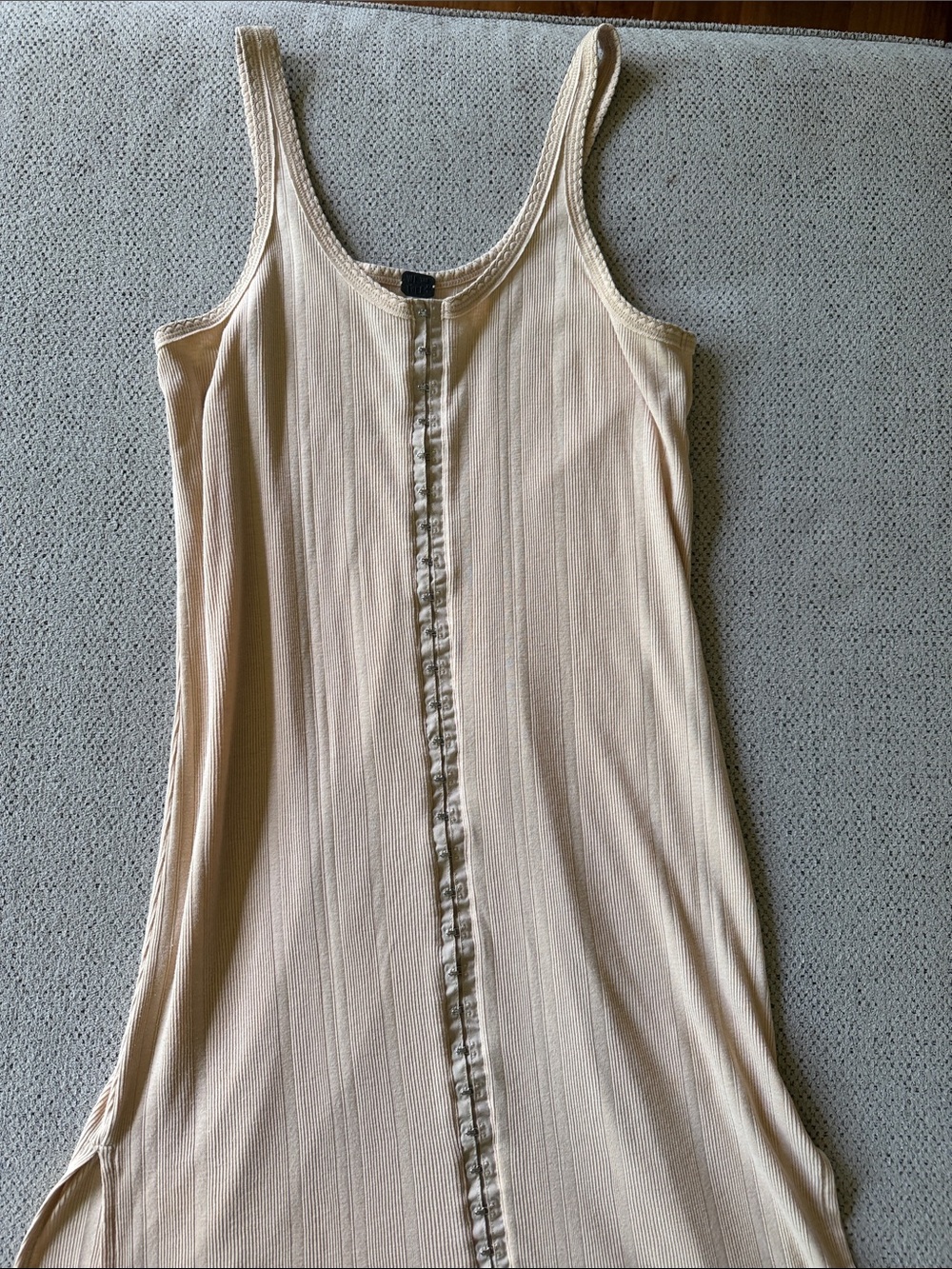Free People Ribbed Tank Dress in Beige